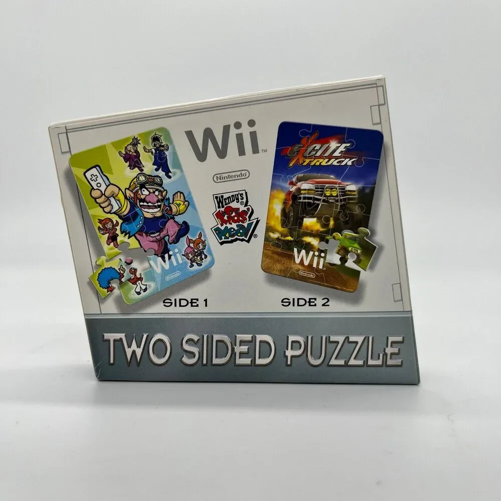 Nintendo Wii Two Sided Puzzle 17 pieces Wendy's Kids Meal Prize 2007 NIB